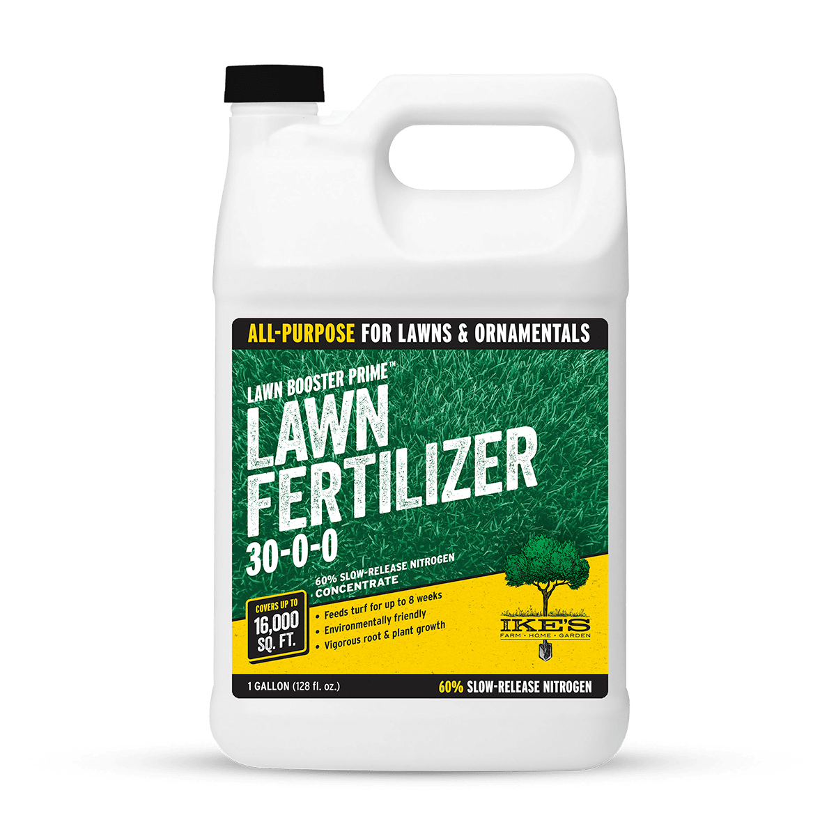 container of IKE'S Lawn Booster Prime Lawn Fertilizer 30-0-0