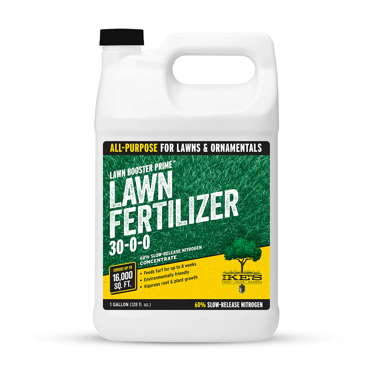 container of IKE'S Lawn Booster Prime Lawn Fertilizer 30-0-0